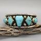 Vintage Navajo-sterling Silver & Turquoise Bracelet-ec-native American