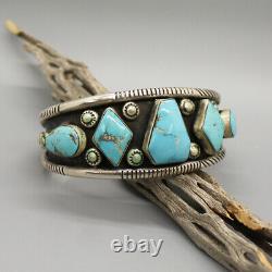 Vintage Navajo-sterling Silver & Turquoise Bracelet-ec-native American