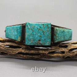 Vintage Navajo-sterling Silver & Turquoise Bracelet-verdy Jake-native American