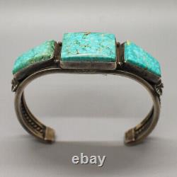 Vintage Navajo-sterling Silver & Turquoise Bracelet-verdy Jake-native American