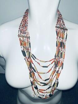 Vintage Necklace Native American Multi Strain Beaded Beads Jewelry