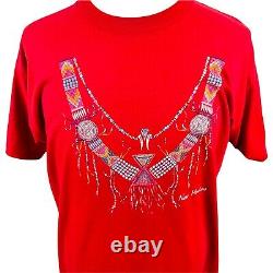Vintage New Mexico Native American Jewelry Graphic Red T-Shirt Men's XL X-Large