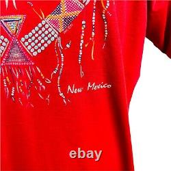 Vintage New Mexico Native American Jewelry Graphic Red T-Shirt Men's XL X-Large