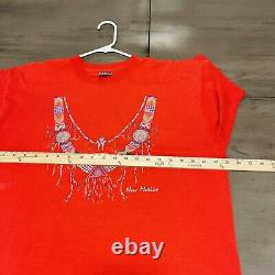 Vintage New Mexico Native American Jewelry Graphic Red T-Shirt Men's XL X-Large