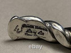 Vintage ORVILLE TSINNIE Navajo Sterling Silver Twist Bracelet 53 g