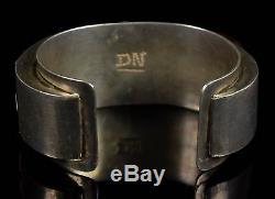 Vintage Old Pawn HOPI Or Navajo SIGNED DN Modernist Cobblestone Inlay Bracelet