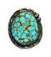 Vintage Old Pawn Navajo Sterling Silver & Turquoise Split Shank Ring Sz. 8.75
