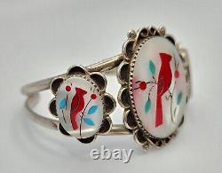 Vintage Old Pawn Navajo Sterling Silver & Turquoise Wide Cuff Bracelet & Ring