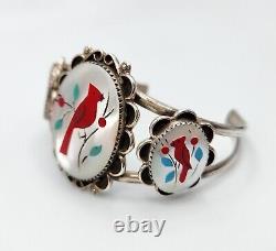 Vintage Old Pawn Navajo Sterling Silver & Turquoise Wide Cuff Bracelet & Ring
