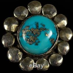 Vintage Old Pawn RARE Sterling Silver SHATKA BEAR STEP Morenci Turquoise Ring