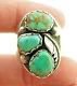 Vintage Old Pawn Signed M Chuyat Green Royston Turquoise Mens Ring Sz 11 19.8g