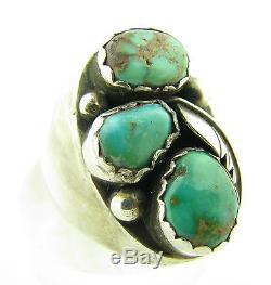 Vintage Old Pawn Signed M Chuyat Green Royston Turquoise Mens Ring Sz 11 19.8g