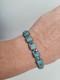 Vintage Old Pawn Silver Navajo Kingman Turquoise Link Bracelet Estate Jewelry