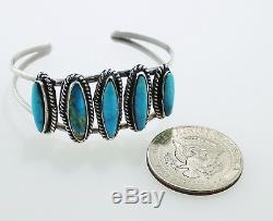 Vintage Old Pawn Sterling Silver Native American Turquoise Cuff Bracelet