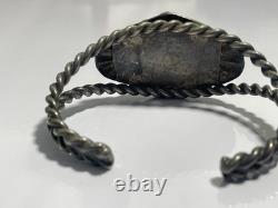 Vintage Old pawn Navajo Native American Turquoise Sterling Silver Cuff Bracelet