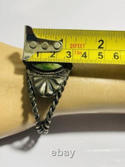 Vintage Old pawn Navajo Native American Turquoise Sterling Silver Cuff Bracelet