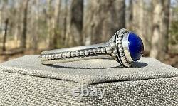Vintage Paul Livingston Navajo Sterling Silver Blue Lapis Lazuli Cuff Bracelet