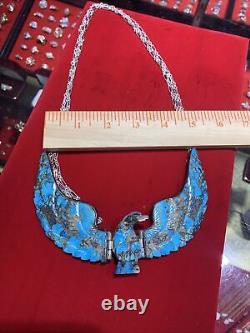 Vintage RARE Native American Flying Eagle Necklace Signed H Spencer