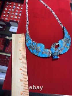 Vintage RARE Native American Flying Eagle Necklace Signed H Spencer