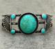 Vintage RARE Native American Navajo Turquoise Sterling Bracelet 42.5g 6.75 in