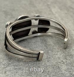 Vintage RARE Native American Navajo Turquoise Sterling Bracelet 42.5g 6.75 in