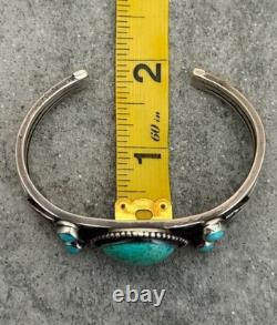 Vintage RARE Native American Navajo Turquoise Sterling Bracelet 42.5g 6.75 in