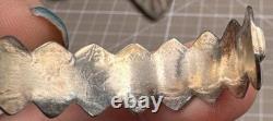 Vintage R Franatsao Sterling Silver Turquoise Cuff Bracelet Signed Southwestern