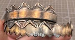 Vintage R Franatsao Sterling Silver Turquoise Cuff Bracelet Signed Southwestern