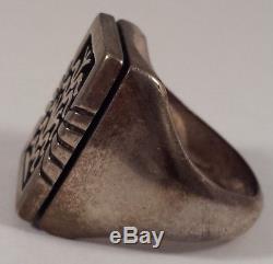 Vintage Ramon Dalangyawma Hopi Indian Sterling Silver Corn Crops Ring Size 11.75