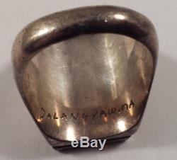 Vintage Ramon Dalangyawma Hopi Indian Sterling Silver Corn Crops Ring Size 11.75