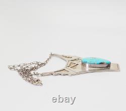 Vintage Ray Begay sterling silver turquoise Native American Navajo necklace