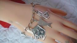 Vintage Ray Tracey Knifewing Segura Sterling Silver Charm Bracelet 8
