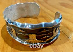 Vintage Ric Charlie Native American Cuff Bracelet PATINA RECOLORED GREAT CONDIT
