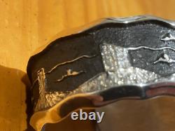 Vintage Ric Charlie Native American Cuff Bracelet PATINA RECOLORED GREAT CONDIT