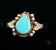 Vintage Ring Sterling Silver & Turquoise Ladies Size O Jewellery Native American