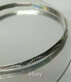 Vintage Rising Sun Stamped Design, Carinated Sterling Silver Cuff Bracelet USA