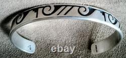 Vintage Robert Honyaktewa Hopi Native American Sterling Silver Cuff Bracelet