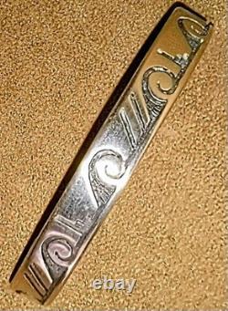 Vintage Robert Honyaktewa Hopi Native American Sterling Silver Cuff Bracelet