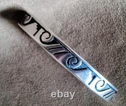 Vintage Robert Honyaktewa Hopi Native American Sterling Silver Cuff Bracelet
