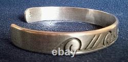 Vintage Robert Honyaktewa Hopi Native American Sterling Silver Cuff Bracelet