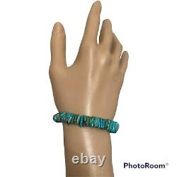 Vintage Running Bear Turquoise Sterling Heishi Bracelet Native American Jewelry