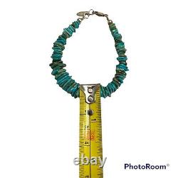 Vintage Running Bear Turquoise Sterling Heishi Bracelet Native American Jewelry