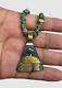 Vintage SHENAN BEGAY Navajo Sterling Silver & Gold Turquoise Beaded Necklace