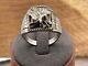 Vintage S. Ray Signed Navajo Sterling Silver Eagle Wing Ring in size 12.5-33.25