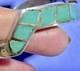 Vintage Santa Fe American Indian Lightening Rod Silver Inlaid Turquoise Bracelet