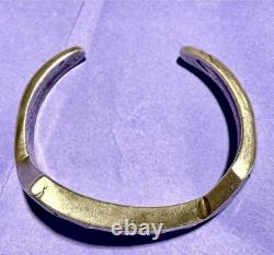 Vintage Santa Fe American Indian Lightening Rod Silver Inlaid Turquoise Bracelet