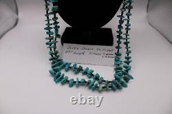 Vintage Santo Domingo Double Strand, Small Nugget Turquoise and Shell Necklace