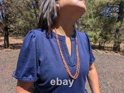 Vintage Santo Domingo Kewa Necklace Coral 2 Strand Heishi Handmade Jewelry