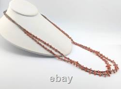 Vintage Santo Domingo Kewa Necklace Coral 2 Strand Heishi Handmade Jewelry