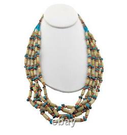 Vintage Santo Domingo Pueblo Kewa Necklace Native Heishi Jewelry NA 5 Strands